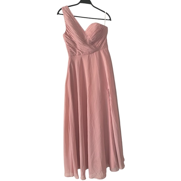 NWT Warm Notices One Shoulder High Split Chiffon Dress 10 - Picture 4 of 13